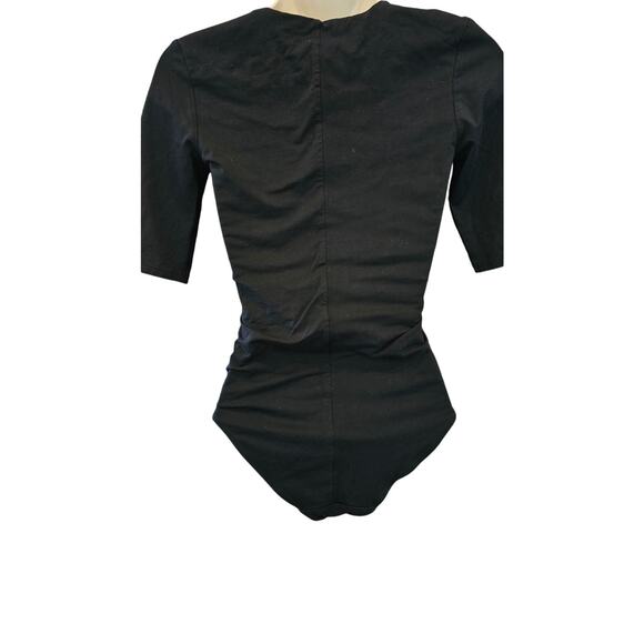 NWT Short-Sleeve Crew Neck Bodysuit everlane sz small black snap close casual - Picture 4 of 8